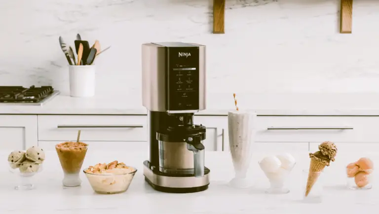 ninja creami ice creme machine in counter