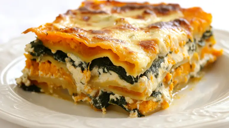 Butternut Squash Lasagna in a light background