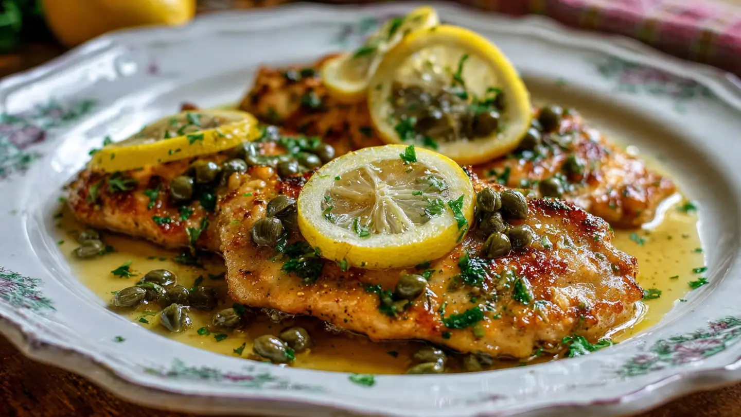 Chicken Picatta Zesty and Tender on a plate
