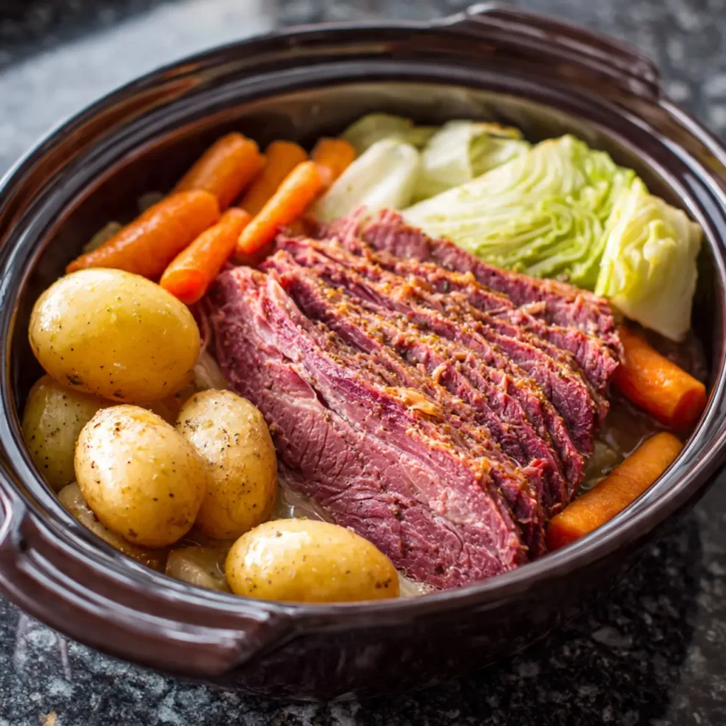 place the brisket in a large pot, cover it with beef broth or water,