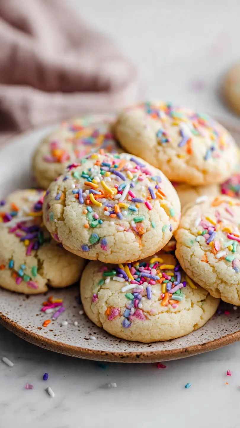 Soft & Chewy Pressed Spring Sugar Cookies with Sprinkles