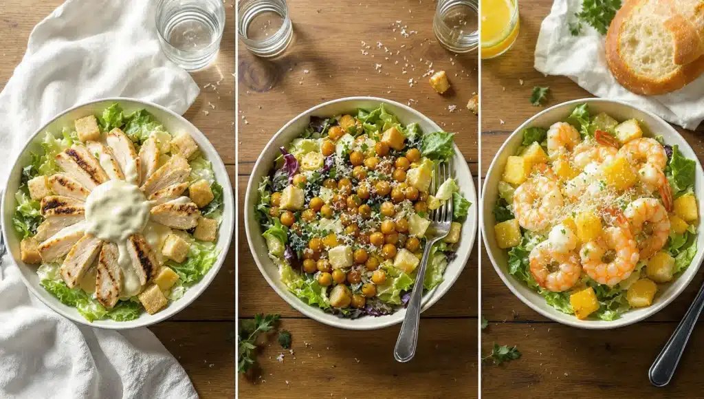 Fresh Caesar salad summer close-up