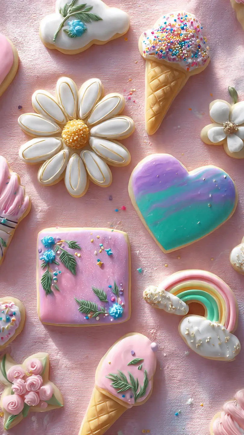 Pastel Iced Sugar Cookies for Spring season recipe