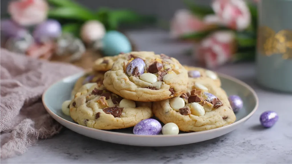 cadbury Egg Cookies on a plate