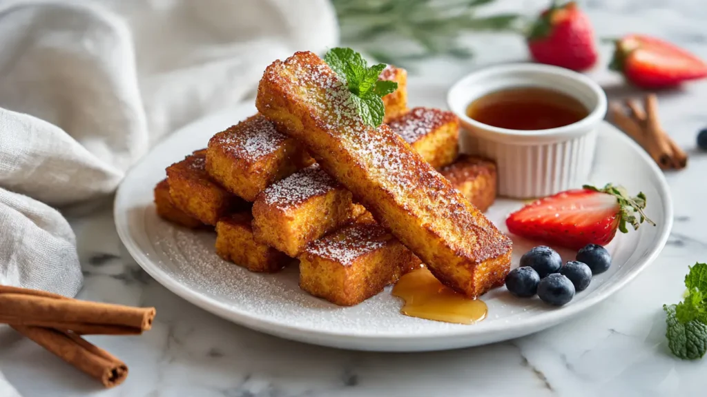 Baked cinnamon French toast sticks