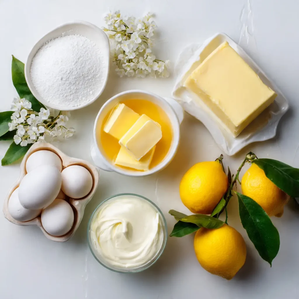 ingredients for lemon tart on table