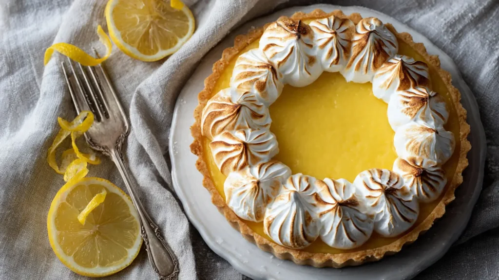 lemon tart with a unic deco