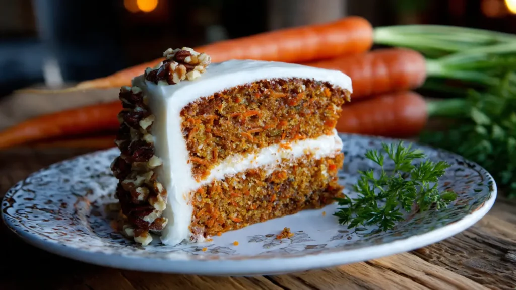 piece of Carrot cake on a plate