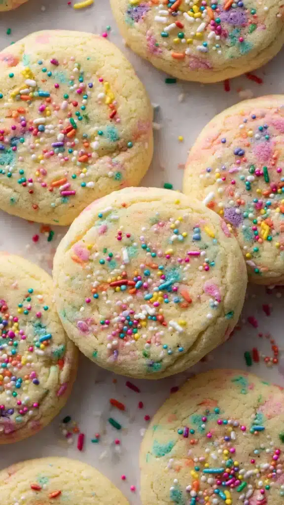 Soft & Chewy Pressed Spring Sugar Cookies color blended