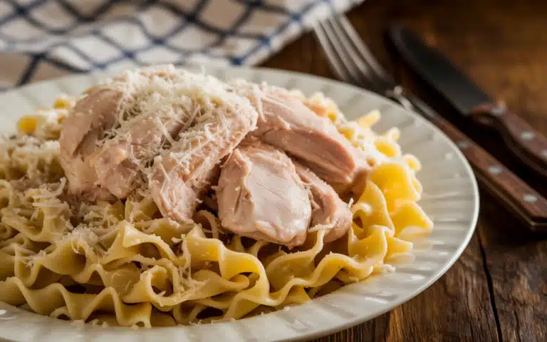 Boiled Chicken in Pasta