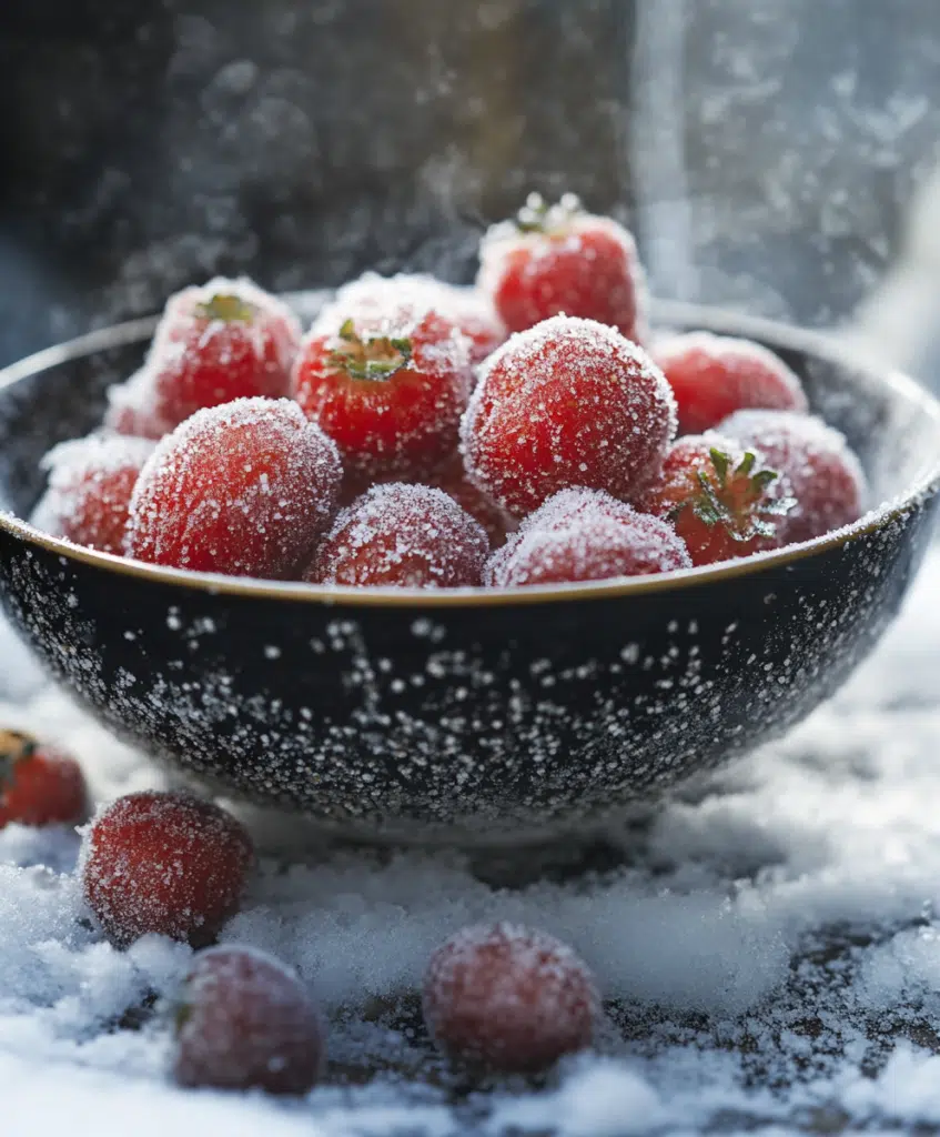 freezed bowl with berries