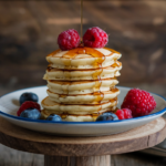 mini pancake boards syrup cherry blueberry