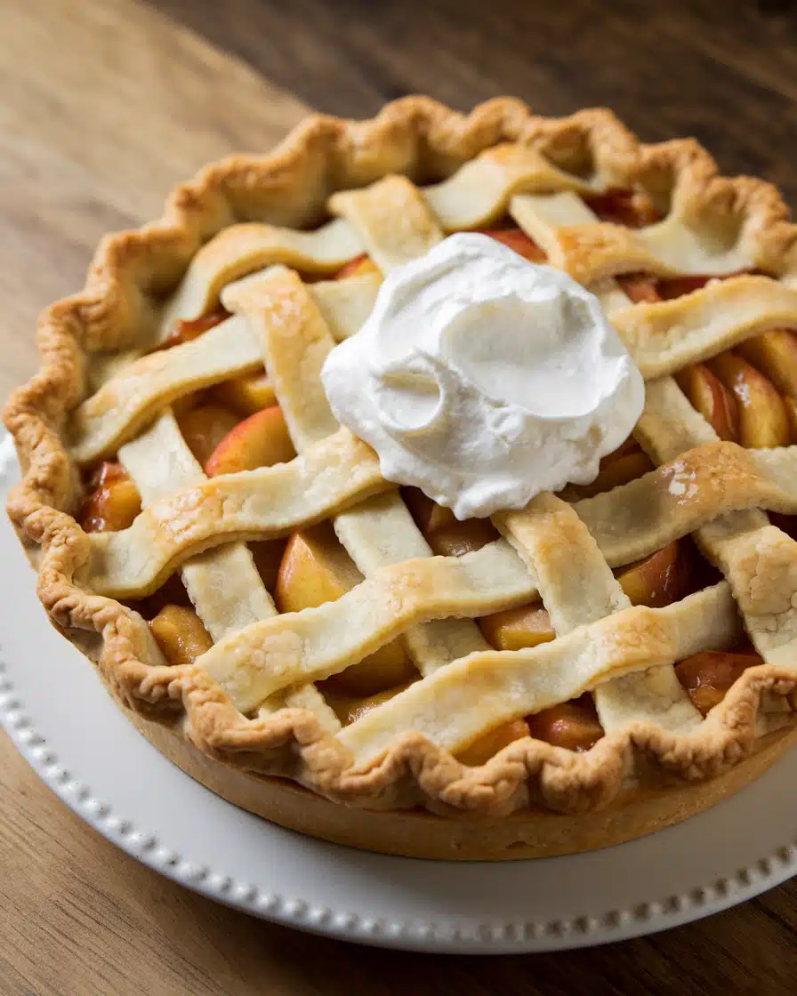 🥧 Classic Homemade Apple Pie with ice cream ball on top