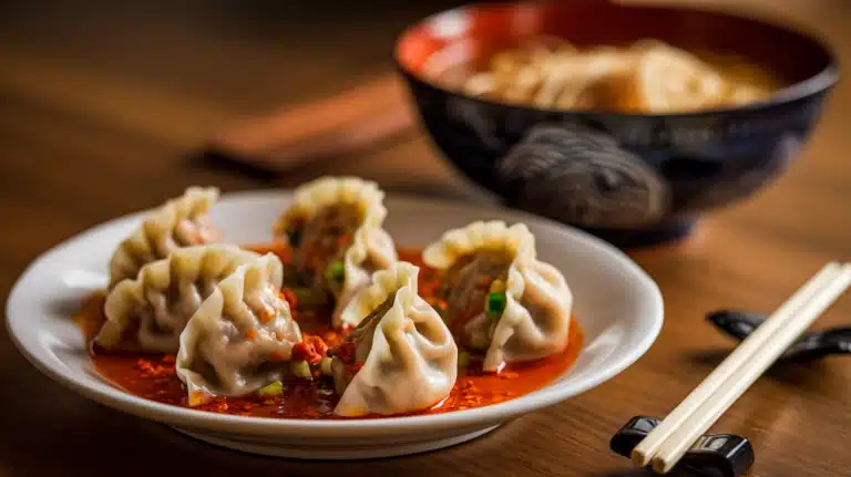 dumplings and chopsticks