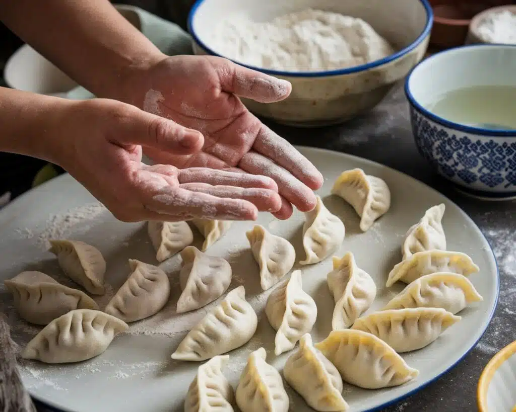 making dumplings