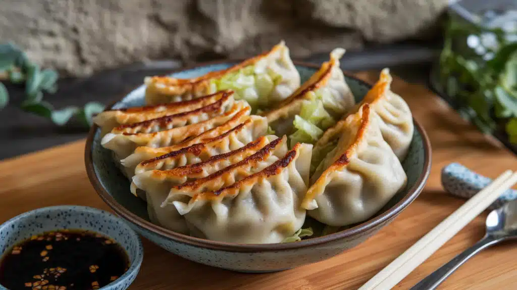 dumplings with soy sauce