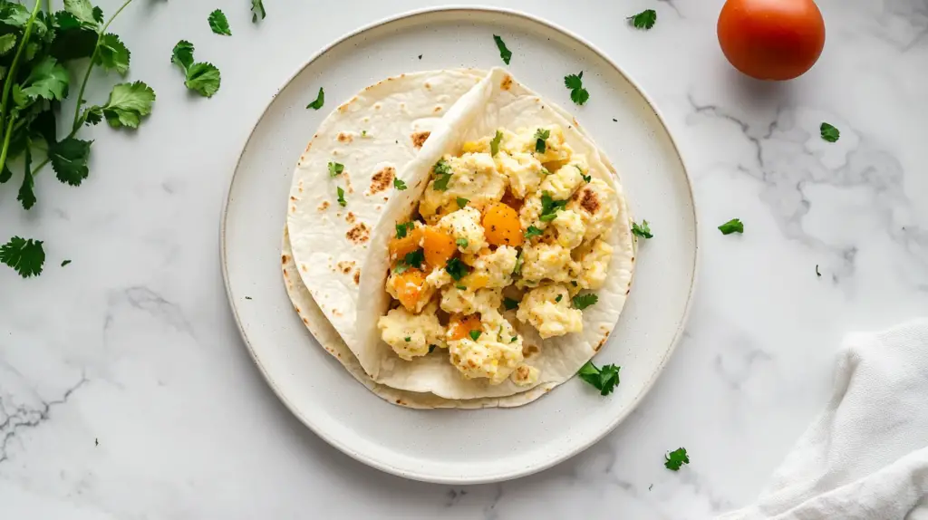 breakfast burrito rolling wrapping