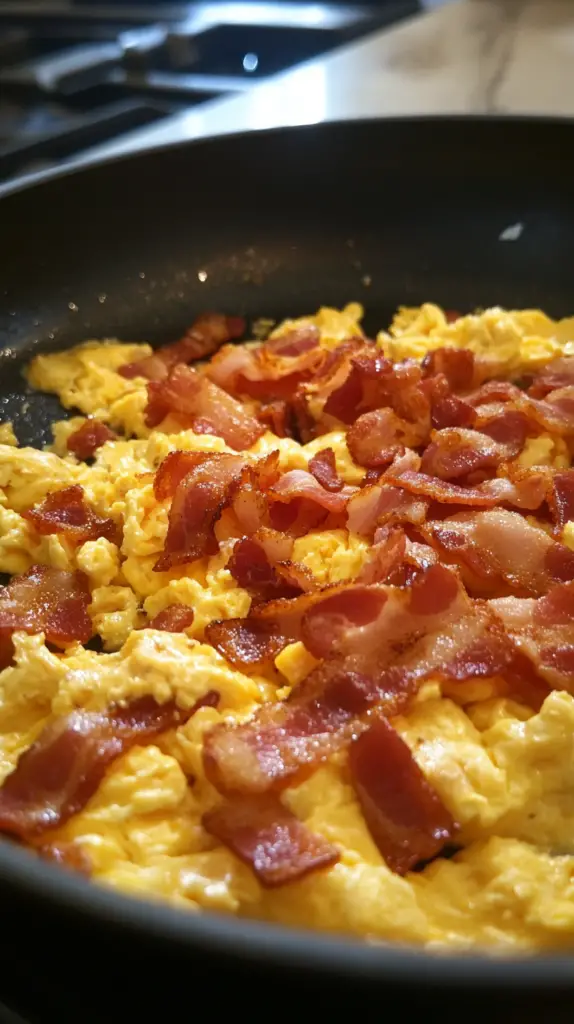 protein cooking eggs bacon
