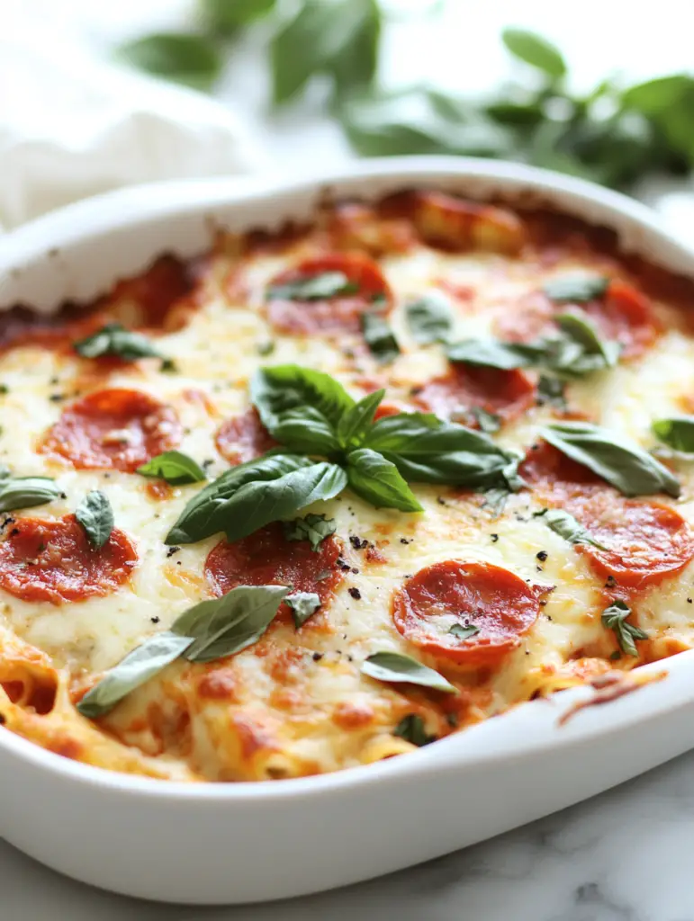 baked ziti with paperoni cassrole