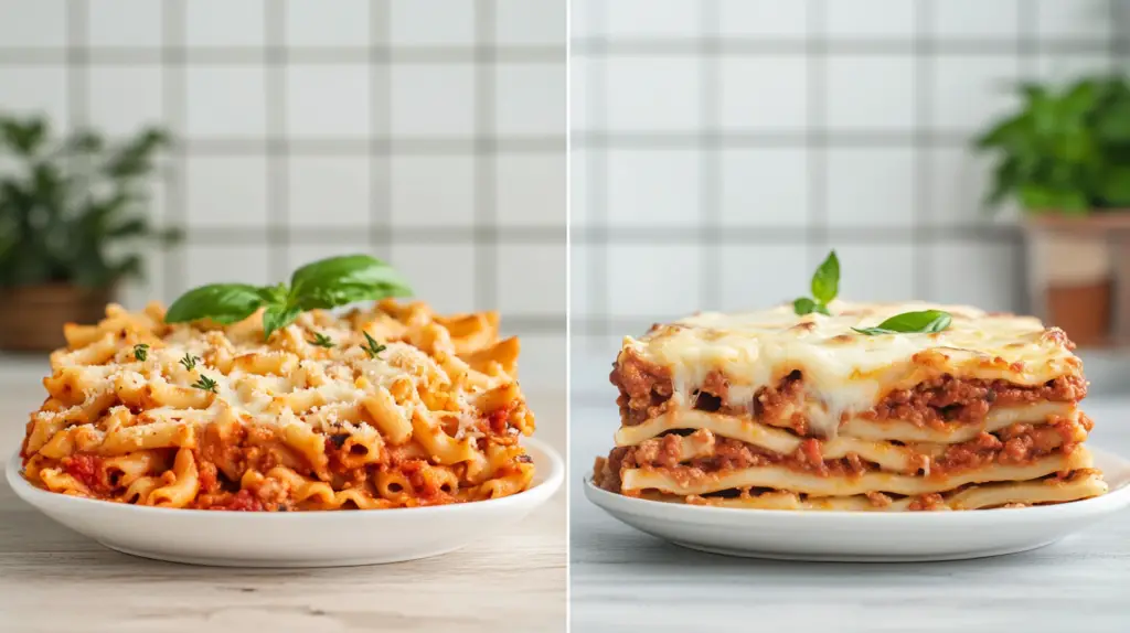 baked ziti vs lasagna