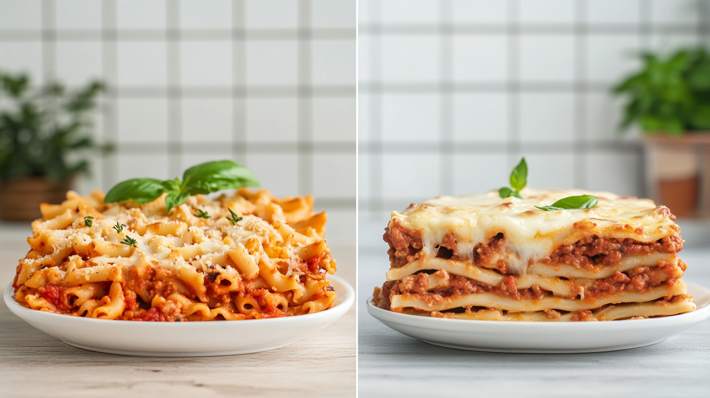 baked ziti vs lasagna