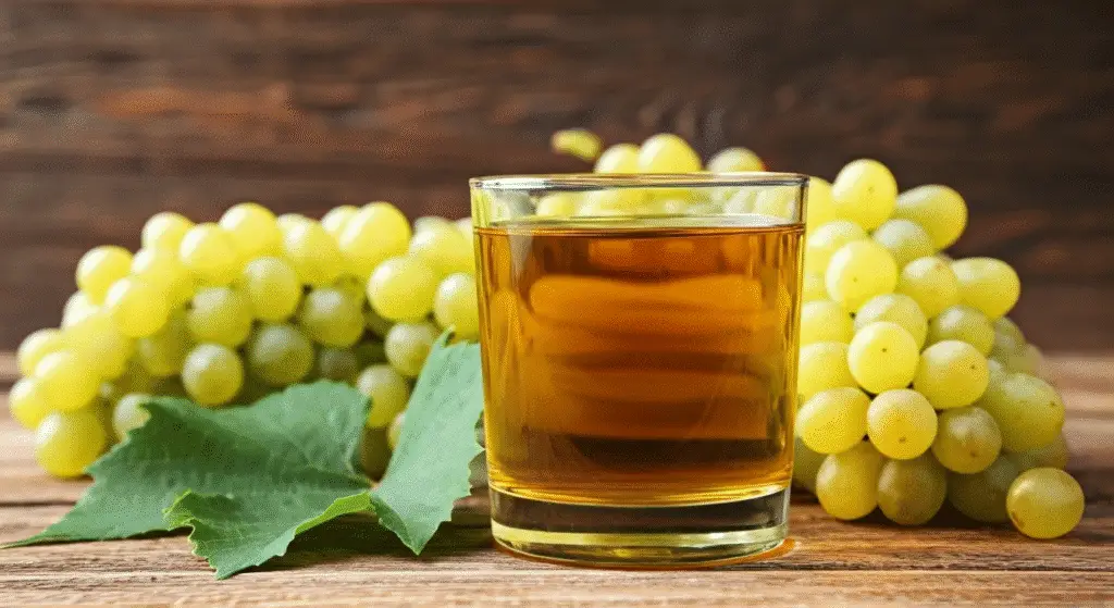 Glass of white grape juice
