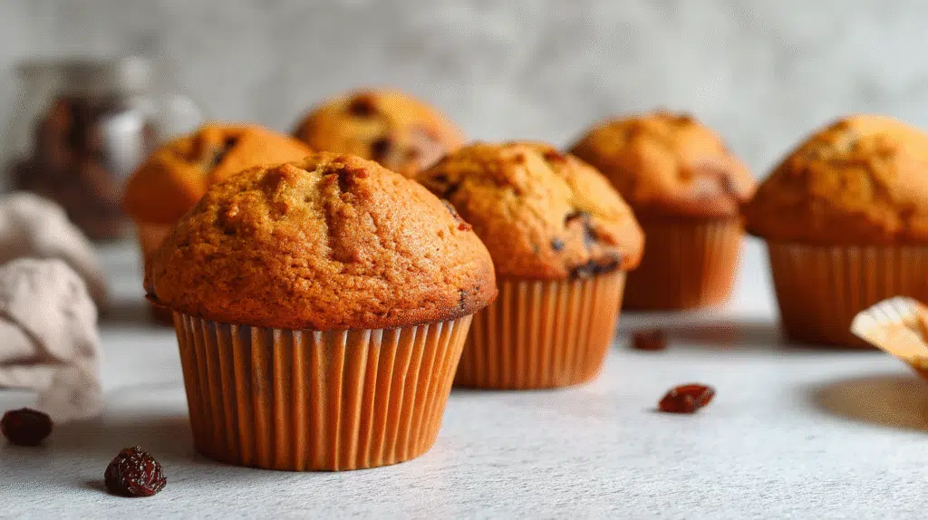 Dunkin Muffin on white marble home made