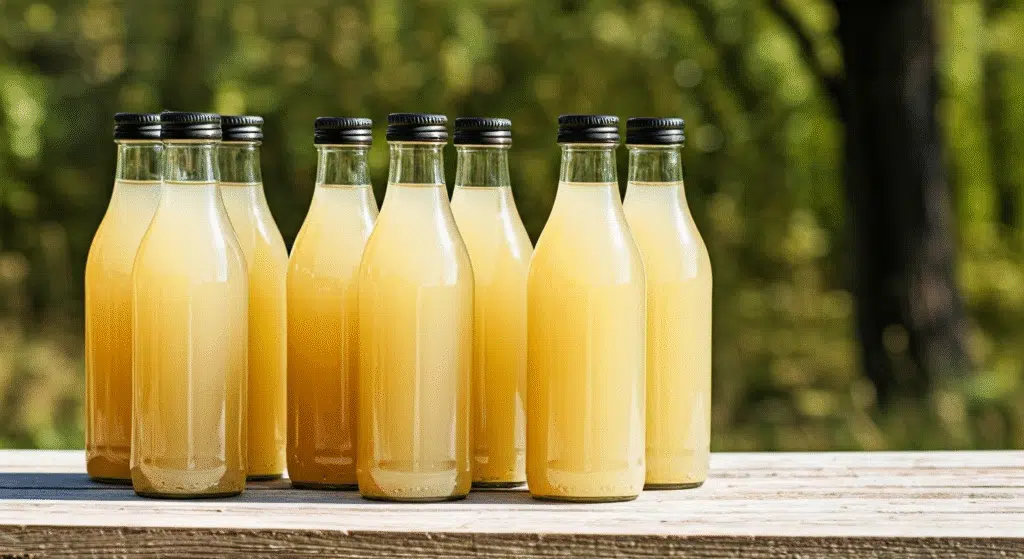 bottles of white grape juice
