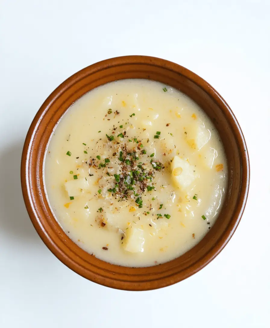 Easy 4 Ingredient Potato Soup in a bowl