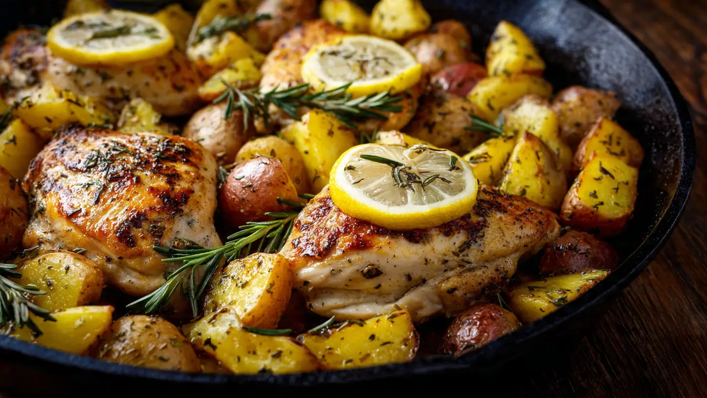 pne pan greek lemon chicken and potato